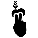 double finger move down_1 glyph Icon