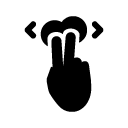 double finger move left right glyph Icon
