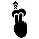 double finger move up glyph Icon
