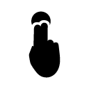double finger tap glyph Icon