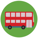 doubledecker bus Flat Round Icon