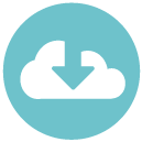 download cloud Flat Round Icon