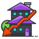 downwards house Filled Outline Icon
