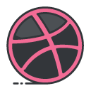 dribbble Filled Outline Icon