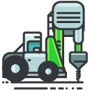 driller truck Filled Outline Icon