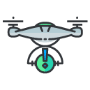 drone alert Filled Outline Icon