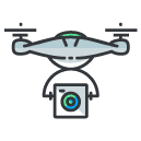 drone cam Filled Outline Icon