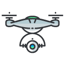 drone camera Filled Outline Icon