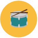 drum Flat Round Icon