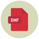 dxf Flat Round Icon