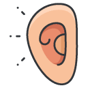 ear Filled Outline Icon