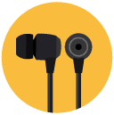earplugs Flat Round Icon