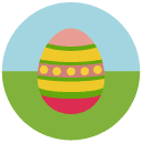easter egg Flat Round Icon