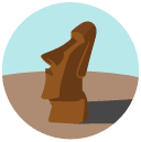 easter islands Flat Round Icon