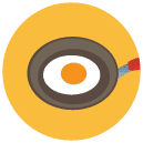 egg pan Flat Round Icon