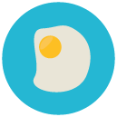 eggs over easy Flat Round Icon