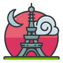 eiffel tower Filled Outline Icon