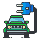 electric car Filled Outline Icon