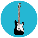 electric guitar Flat Round Icon