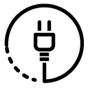 electricity plug circle line Icon