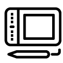electronic drawing tool line Icon