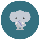 elephant Flat Round Icon