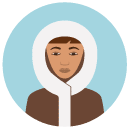 eskimo woman Flat Round Icon