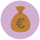 euro Flat Round Icon