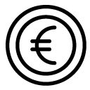 euro coin line Icon