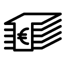 euro money stack line Icon