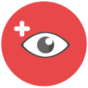 eye correction Flat Round Icon