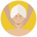 face massage Flat Round Icon