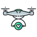 favourite drone Filled Outline Icon
