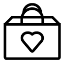 favourite shopping bag line Icon