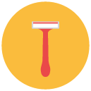 female shaving blade Flat Round Icon