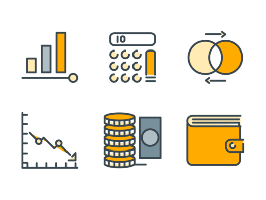 finance filled outline icons