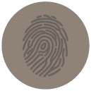 fingerprint Flat Round Icon