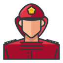 fire fighter man Filled Outline Icon