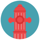 fire hydrant Flat Round Icon