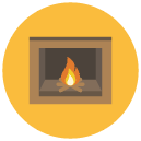 fireplace Flat Round Icon