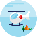 first aid helicopter flat Icon