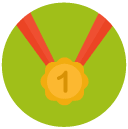 first place Flat Round Icon