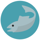 fish Flat Round Icon