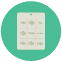 fish chart Flat Round Icon