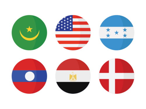 flags flat round icons