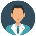 flight attendant man Flat Round Icon
