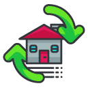 flip house Filled Outline Icon