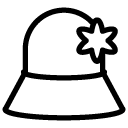 floral hat line Icon