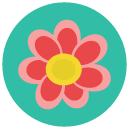 flower Flat Round Icon