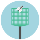 fly swatter Flat Round Icon
